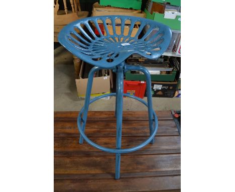 Adjustable tractor seat metal stool, H83cm max 