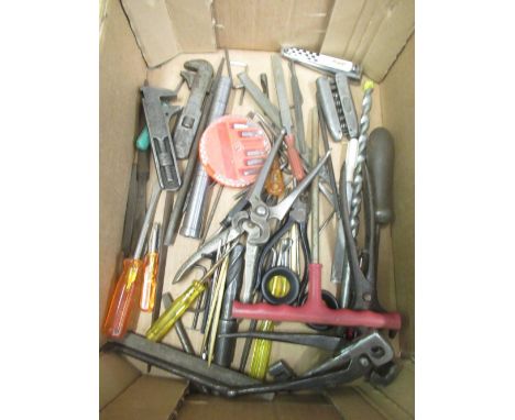 Collection of vintage tools incl. pliers, nips, files, allen keys, drill bits, etc 