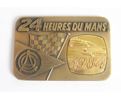 1984 24 Heures Du Mans Automobile Club driver presentation entry brass plaque (blank), 9.5cm x 6.1cm 