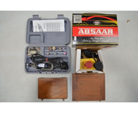 Two cased vintage tap and die sets, one by LAL ltd the other Lehmann, Archer &amp; Lane. Also a Dremel MultiPro rotary tool w