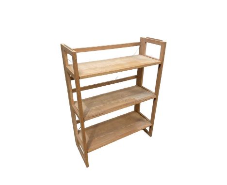 A collection of seven modern fair-style folding shelves, height 93cm, width 70cm, depth 29cm (7).Condition Report: There are 