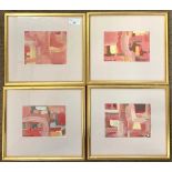 Walter Turton (20th century), Four abstracts, gouache, signed and dated '86, 10.5x14cm, framed and