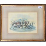 Hector Whistler (1905-1978), watercolour and ink, signed and dated 1949, 20x27.5cm, framed and