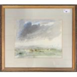 John Glashan (1927-1999), landscape watercolour, signed in pencil, 22x27.5cm, framed and glazed