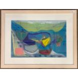 Cheryl Warren (British, contemporary) 'A Walk Round St Ives', oil, pencil and ink, 37x55cm, framed