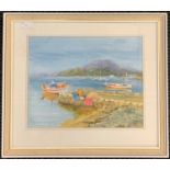 Continental School, 20th century, Mediterranean view, oil on board backed paper, unsigned,