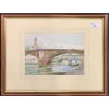 Charles Mayes Wigg (1889-1969) "Florence", watercolour, signed,17x24.5cm, framed and glazed