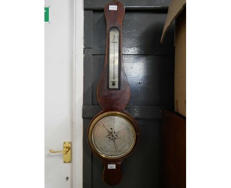 George III mahogany cased barometer with silvered dial, signed 'Trombetta St Stephens, Norwich', approx 90cm high (requiring 