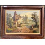 William P. Cartwright (1855-1915), inscribed on canvas verso 'Cottage scene near Millcote, Stratford