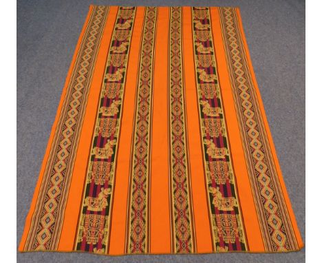 "Serape" Kelim. Teppich. Mexico.213 cm x 145 cm. Handgewebt. Wolle wohl von Alpacas. Zustand siehe Fotos. Versand kann organi