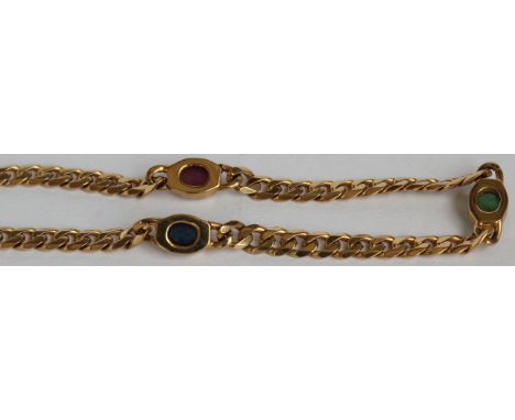 Armkette. Gold 333. Safir, Smaragd, Rubin.8,27 Gramm gesamtgewicht. 21 cm lang. Zustand siehe Fotos. Versand kann organisiert