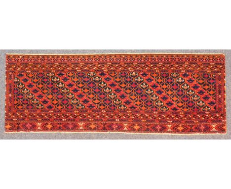 Salor Torba. Turkmenistan. Antik.44 cm x 126 cm. Handgeknüpft. Wolle auf Wolle. Frühes Sammlerstück. Wohl Naturfarben vor 183