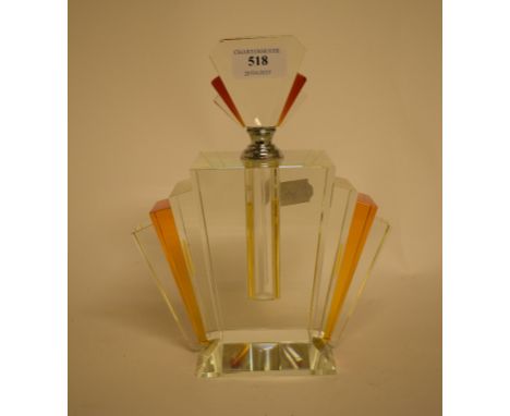 An Art Deco style glass scent bottle, 24 cm high 