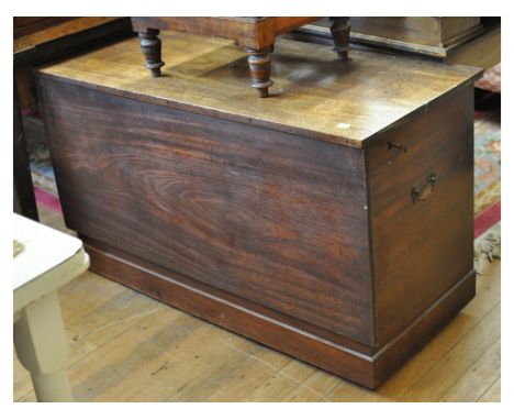 A mahogany chest, 122 cm wide, a commode, a square cased piano, a late Victorian armchair, a pier mirror, and other items