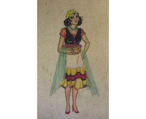 A folio of Art Deco style fashion drawings, by artists including Peggy Shortland and George Strube (qty)