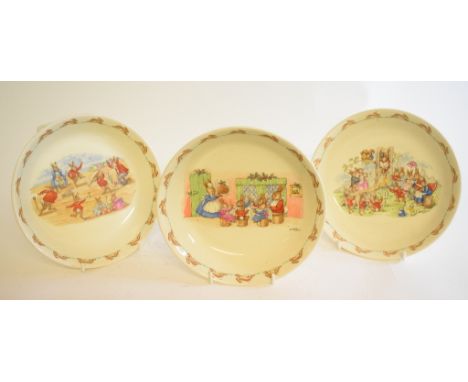 A Royal Doulton Bunnykins Christmas Bowl, other Bunnykins, a Royal Worcester coffee set, and other ceramics (box)