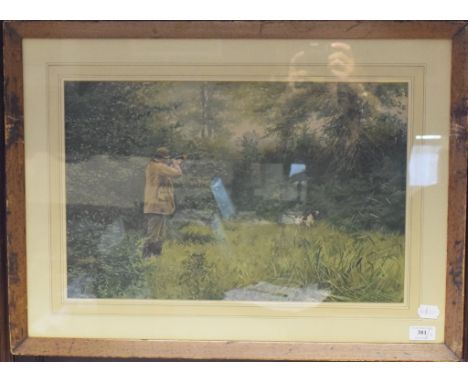 An Arthur Burdett print, partridge hunting, and its pair (2)