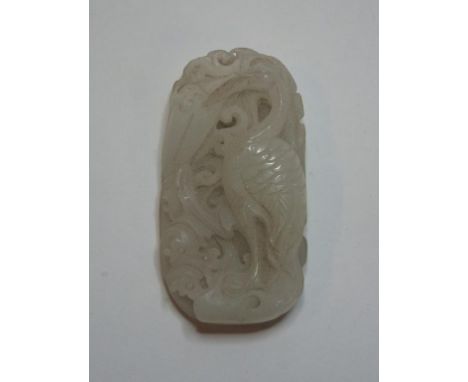 A Chinese jade carving, of a cormorant, 8 cm high