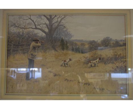 An Arthur Burdett print, partridge shooting over pointers, and its pair (2)