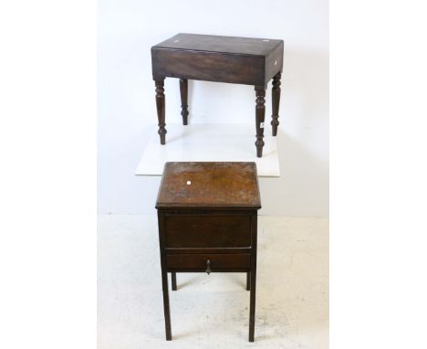 Georgian Mahogany Box Commode together with an Early 20th century Sewing Table