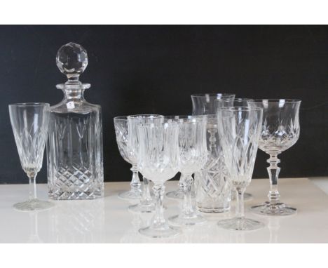 Glass - Quantity of mainly Cut Glass, including drinking glasses, decanter, etc