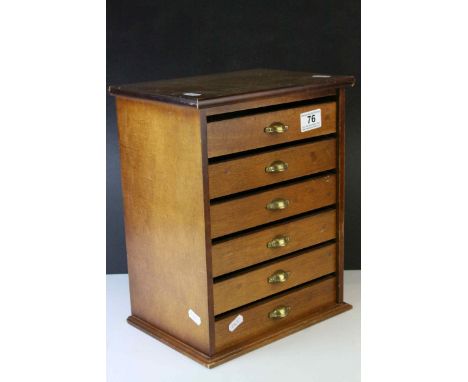 Table Top Collectors Cabinet with Six Felt Lined Drawers, 27cms wide x 34cms high