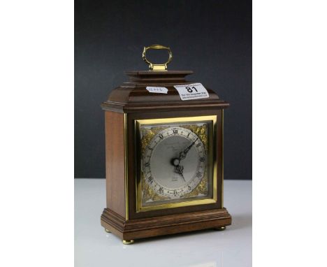 Elliott of London Mahogany Cased Bracket Clock retailed by Garrard &amp; Co Ltd, 23cms high