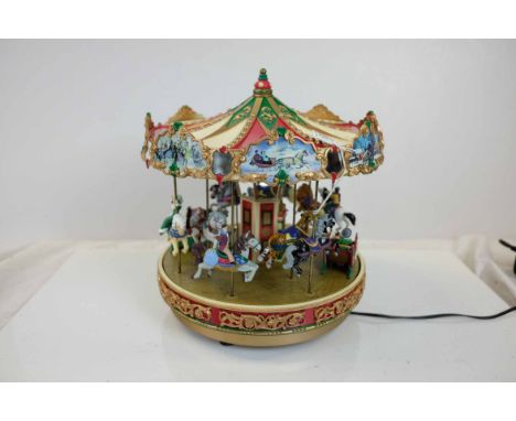 ' Mr Christmas ' Model Musical Light-Up Christmas Carousel, with power adaptor, 26cms diameter