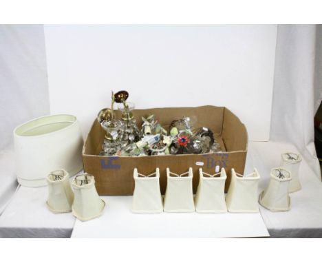Quantity of lighting to include ceiling lights with droplets shades etc.