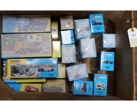 22x Corgi Classics. Including; Atkinson 8-wheel platform lorry (27501). AEC Box Trailer, Ferrymasters (21301). AEC Refrigerat
