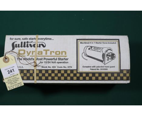 A Sullivan DynaTron 12V/24V 'Super Hi-Tork Starter'. A model aircraft engine starter, Stock Number 603 Code No. DYN. Boxed, a