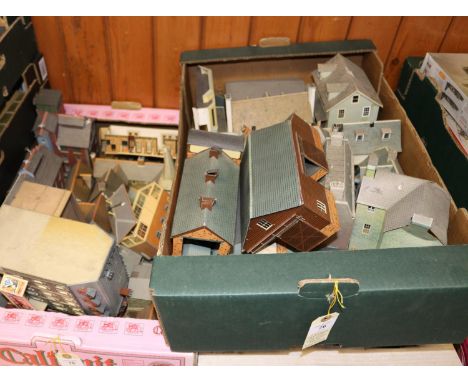 A large quantity of Plastic &amp; Card 'OO' gauge Lineside Buildings. Including Engine Shed, Tenement Buildings, Electricity 