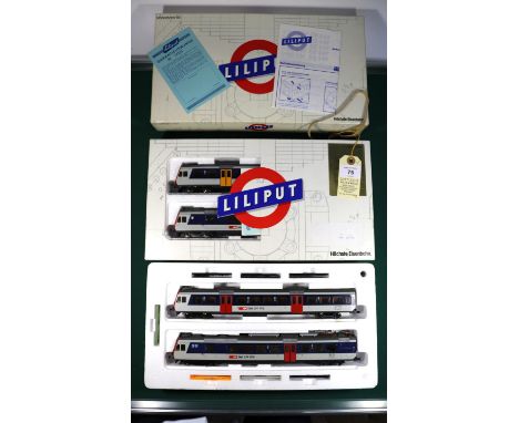 2x Liliput HO gauge Swiss Federal Railways (SBB CFF FFS) pantograph EMU sets. Both 2-car sets, comprising a powered driving c