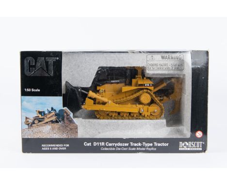 Norscot 1:50 scale Cat D11R Carrydozer Track-Type Tractor. In yellow and black livery. Boxed, minor/some wear. Contents VGC-M