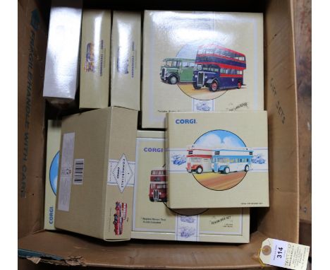 15x Corgi 2-vehicle sets of buses and coaches. Including; Gosport &amp; Fareham, AEC Regal &amp; AEC bus. W. Alexander, Guy A