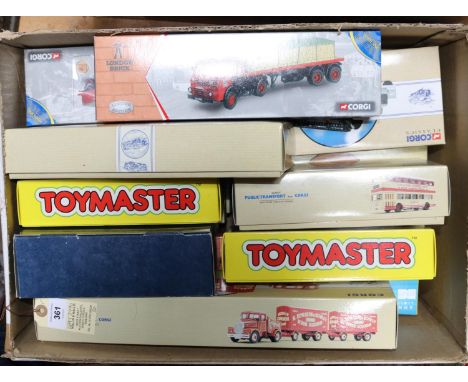 20x Corgi commerical vehicles. Including 3x London Brick Collection AEC Mammoth Major (26401) and an Albion Chieftain semi-tr