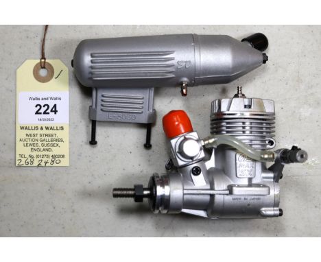 O.S. model aircraft engine for radio controlled aircraft. Model No. MAX 32SX /12970, complete with silencer. Made in Japan 20