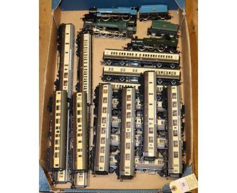 Quantity of OO gauge railway. 3 locomotives by Hornby, Lima etc - a BR Class 9F tender locomotive, Evening Star, RN92220. BR 