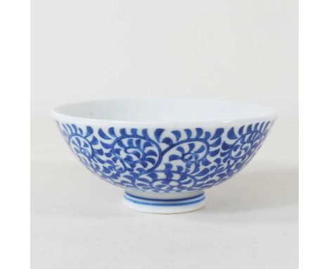 A Chinese porcelain blue and white pedestal bowl, 12cm diameterOverall condition looks to be complete. Appears modern.