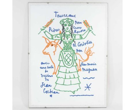 Jean Cocteau, 1889-1963, Taureaux, limited edition lithograph, numbered 49/200 in pencil to the margin, 38 x 28cm