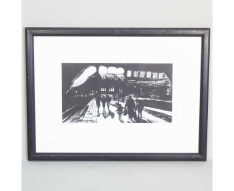 David Shapiro, 1916-2014, Leipzig Hbf, print, artist's proof, signed in pencil, 20 x 35cm