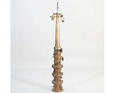 A large metal table lamp base, composed from fire hydrant, 104cm high