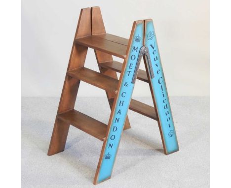 A pair of folding wooden steps, Moet &amp; Chandon81cm high