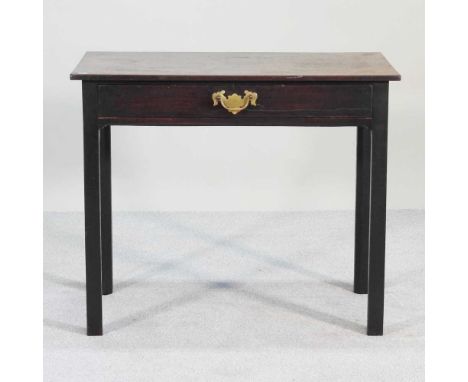A George III mahogany side table, on square legs84w x 47d x 71h cm