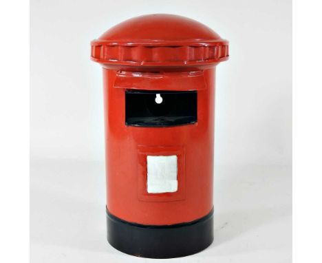 A tin model post box, 28cm high