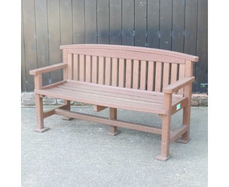 A composite wood effect garden bench156w x 60d x 90h cm
