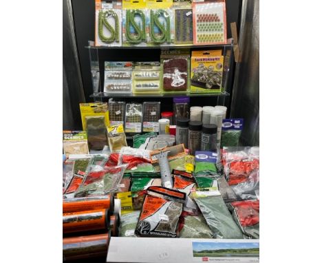 Job Lot of model railway scenic modelling materials from Noch, Busch, Gaugemaster, Woodland Scenics, Peco, Jarvis and others 