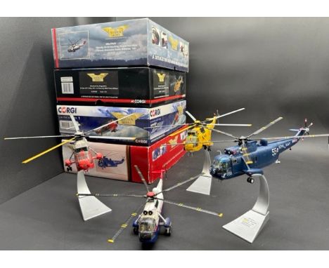 4 Corgi Aviation Archive Helicopters (Scale 1:72)(3950g)Includes:-AA33410 Westland Sea King HAS MK I - Limited Edition.AA3341