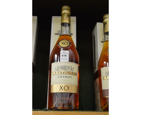 A boxed bottle of Rastignac XO cognac.