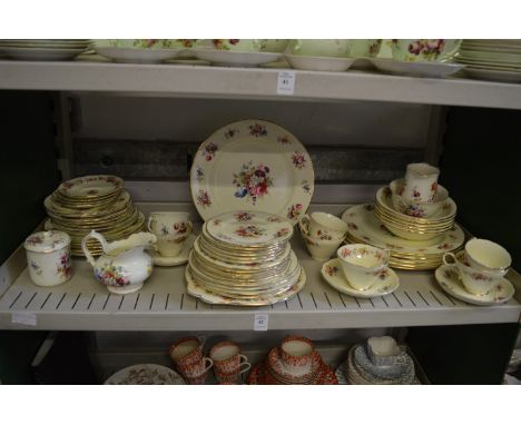 Large quantity of Hammersley tea and dinner ware, cream ground with floral decoration.